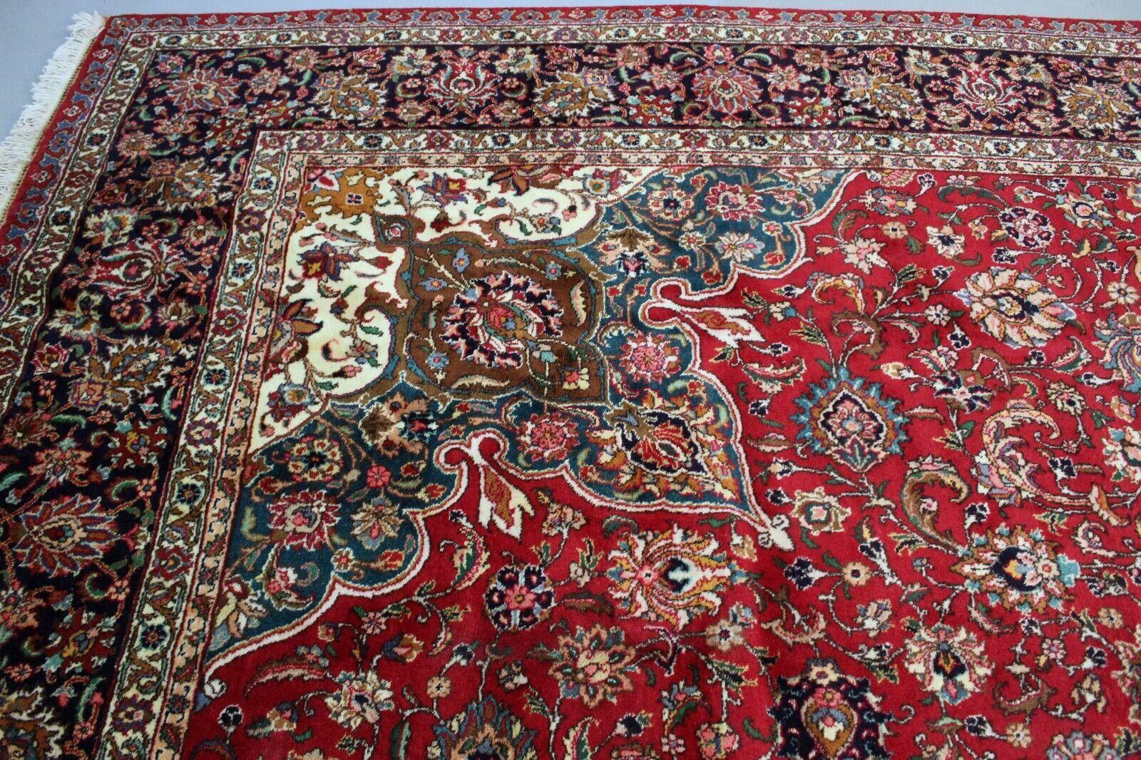 Handmade Vintage Persian Style Tabriz Oversize Rug 12.3' x 20.6', 1960s - 1K47 For Sale 3