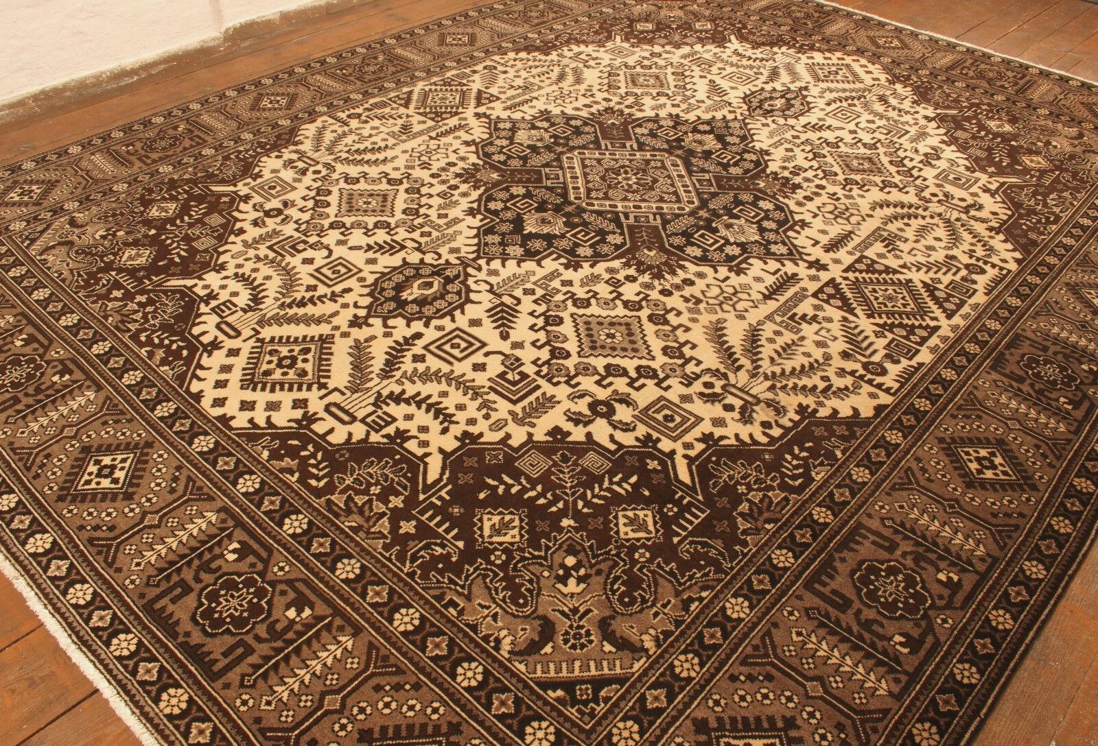Handmade Vintage Persian Style Tabriz Rug 10' x 12.8', 1970s - 1T40 In Good Condition For Sale In Bordeaux, FR