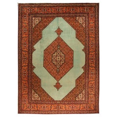 Tapis de Tabriz de style persan vintage fait à la main 9,6' x 13,2', 1970 - 1T42