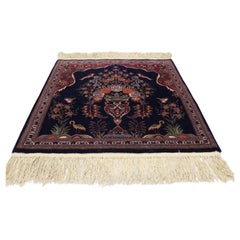 Handgefertigter Vintage-Teppich aus Täbris im persischen Stil mit Seide 2,3' x 2.4', 1970er Jahre - 1K04