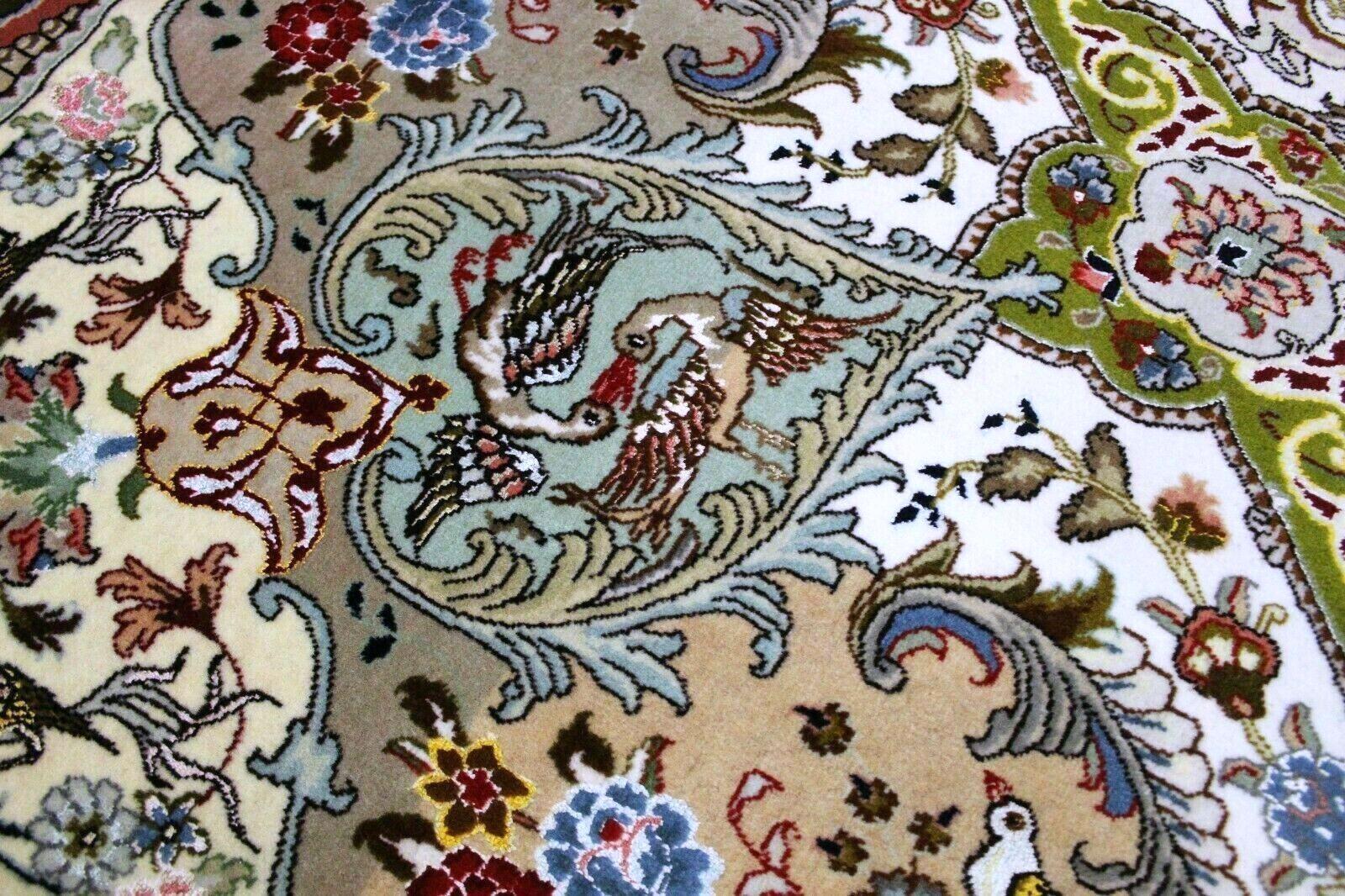 Handgefertigte Vintage persischen Stil Tabriz Teppich mit Seide 8,2 'x 8,2', 1970er Jahre - 1K48 (Ende des 20. Jahrhunderts) im Angebot