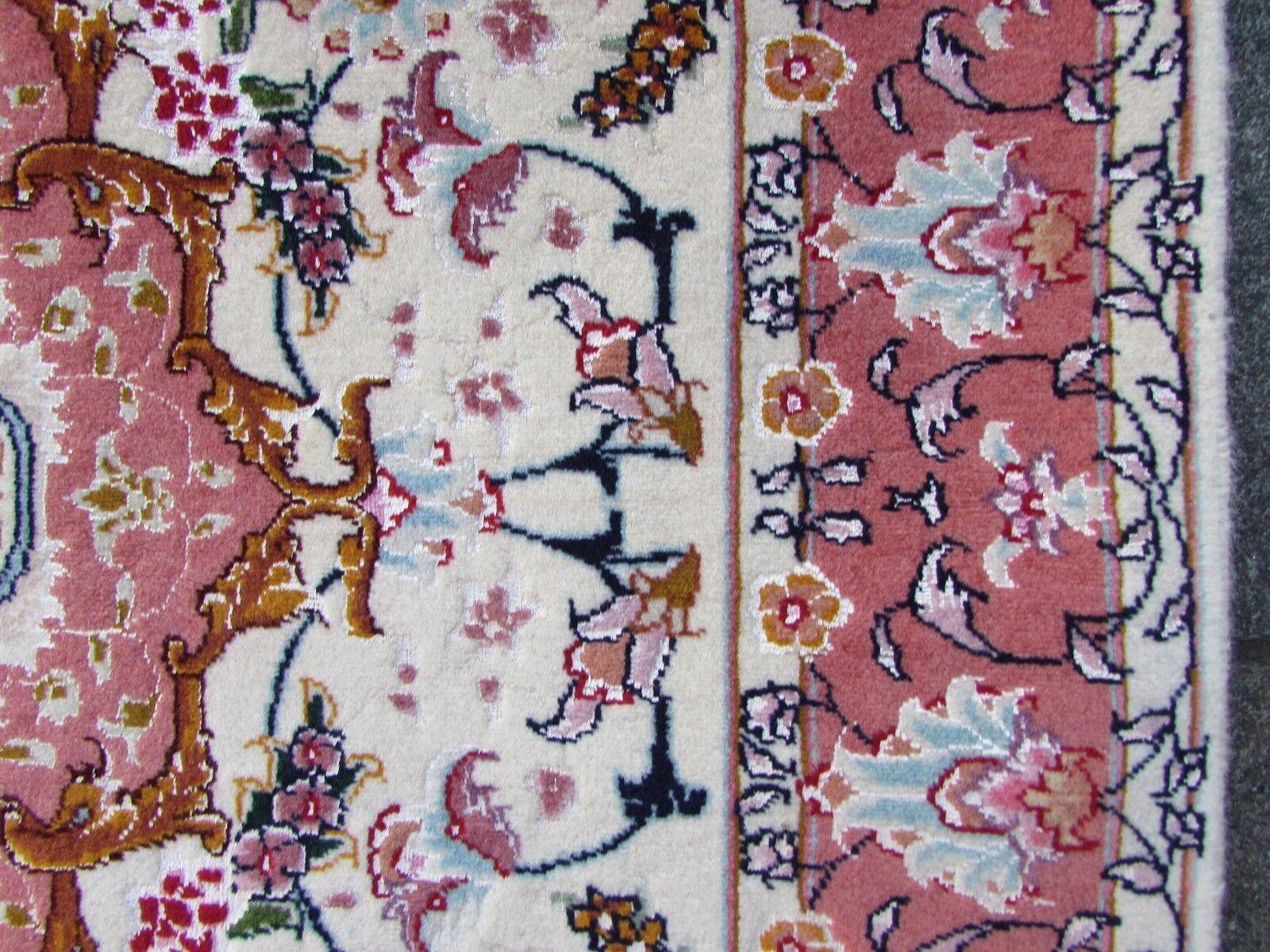 Handmade Vintage Persian Style Tabriz Runner Silk Rug 2.9' x 9.8', 1980s, 1Q49 For Sale 1