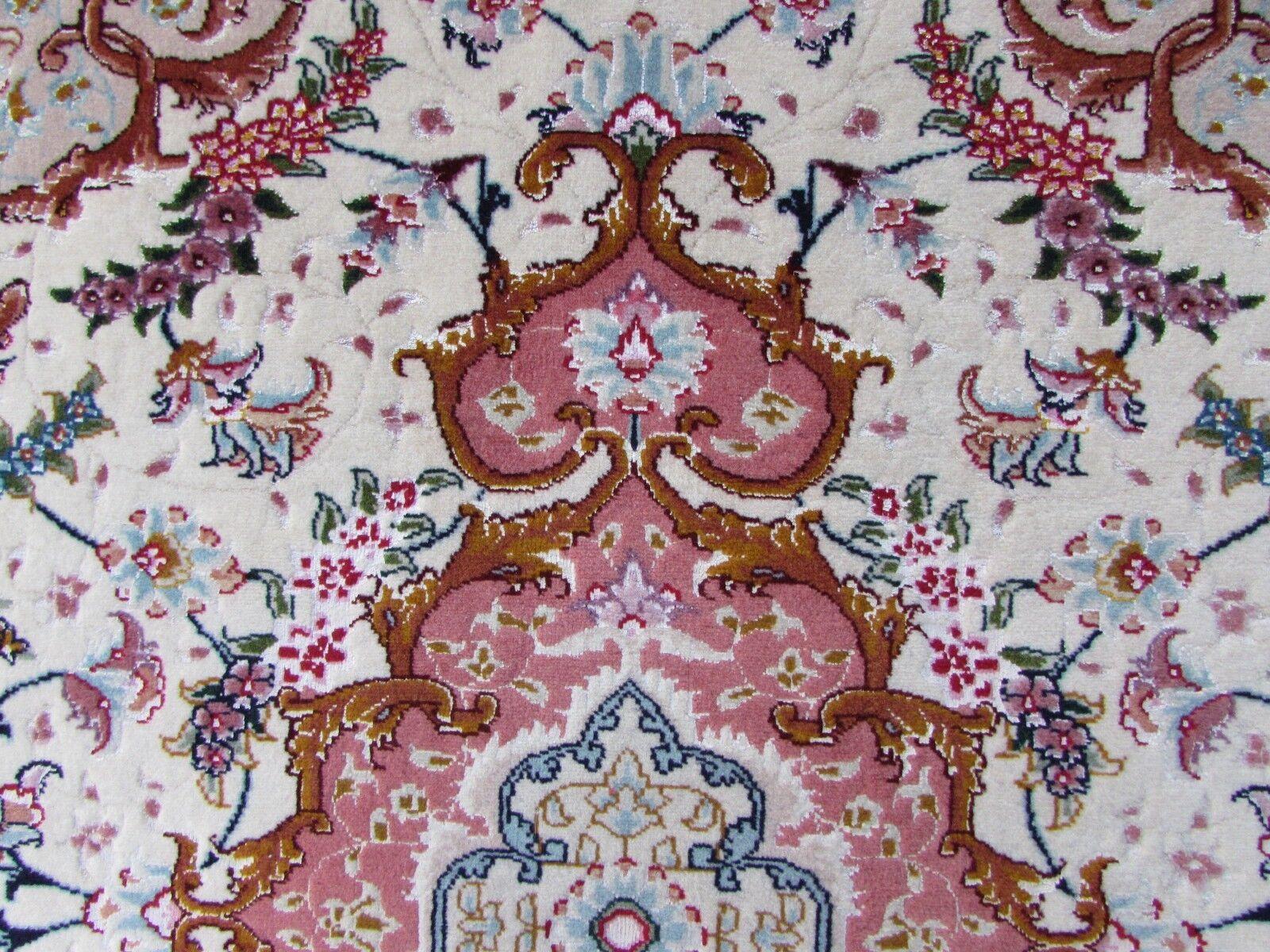 Handmade Vintage Persian Style Tabriz Runner Silk Rug 2.9' x 9.8', 1980s, 1Q49 For Sale 2