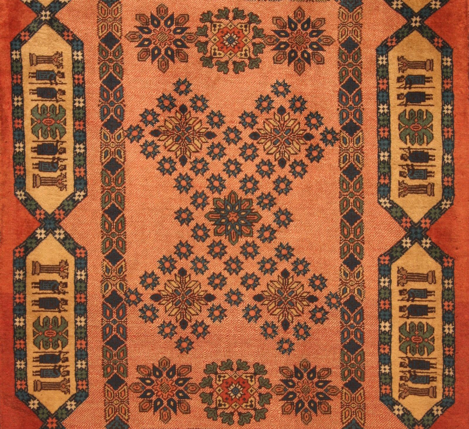Wool Handmade Vintage Persian Style Yalameh Rug 3.3' x 4.6', 1990s - 1T18 For Sale