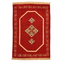 Tapis Yalameh de style persan vintage fait à la main 3,4' x 4,9', 1990 - 1T21