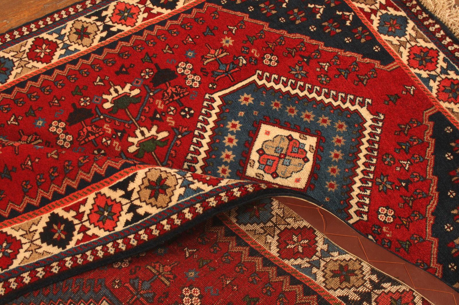 Handgefertigter Yalameh-Teppich im persischen Vintage-Stil 3.4' x 5.2', 1990er Jahre - 1T22 (Ende des 20. Jahrhunderts) im Angebot