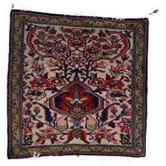 Tapis persan Tabriz Mat fait à la main 2' x 2' 1950s - 1C1149