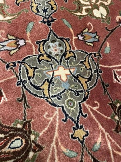 Handmade Vintage Persian Tabriz Round Rug 6.4', 1970s - 1N56