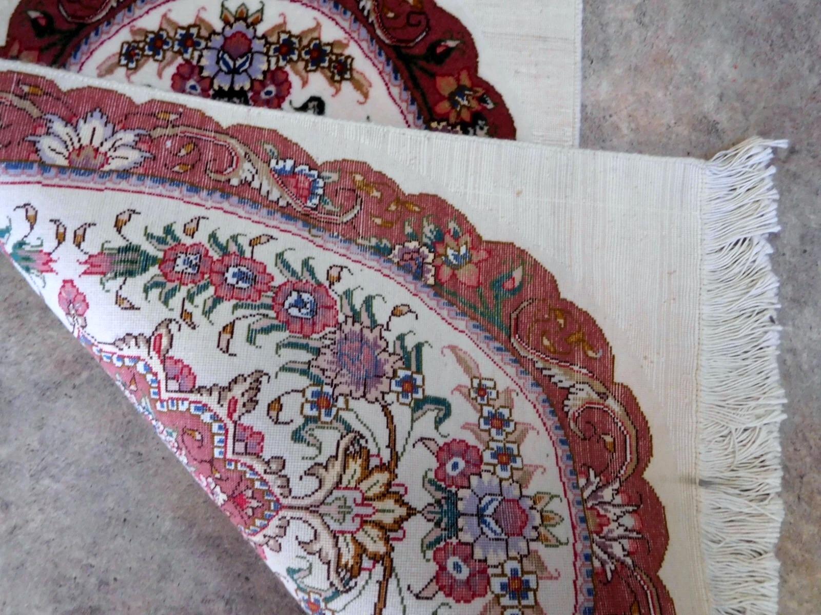 Français Tapis persan vintage Tabriz fait main 1.10' x 2.11', 1970 - 1K09 en vente