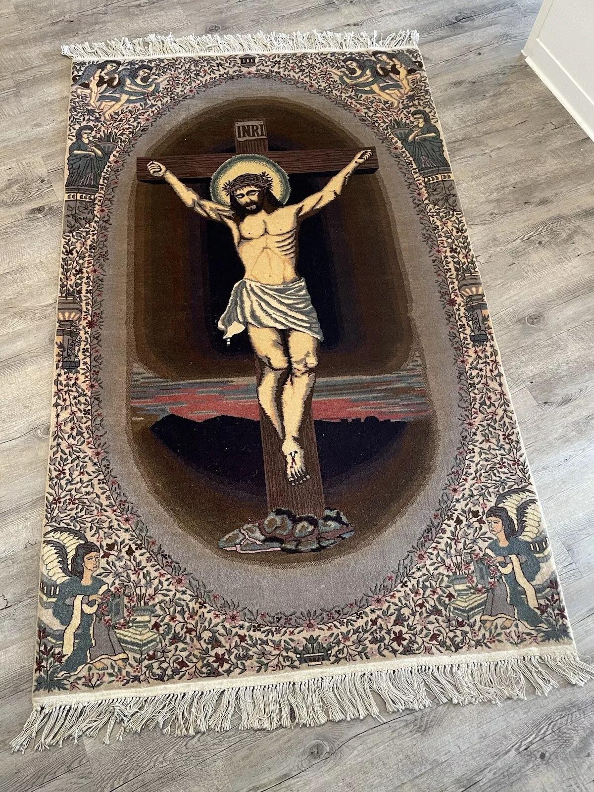 Laine Tapis persan Tabriz vintage fait à la main 3.1' x 5', 1970 - 1N26 en vente