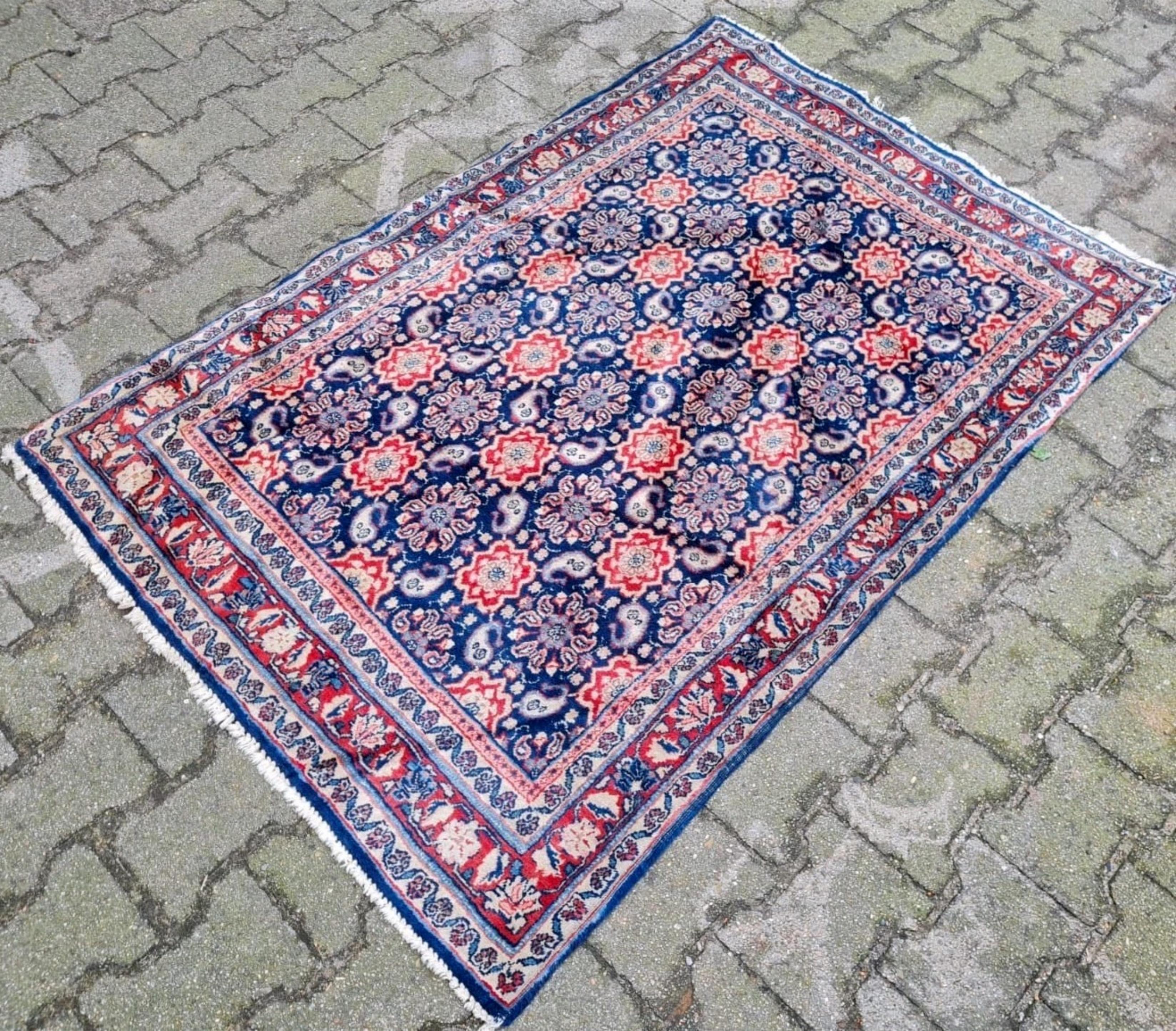 Mid-20th Century Handmade Vintage Persian Tabriz Rug 3.3' x 5.1' 1960s - 2K56 For Sale