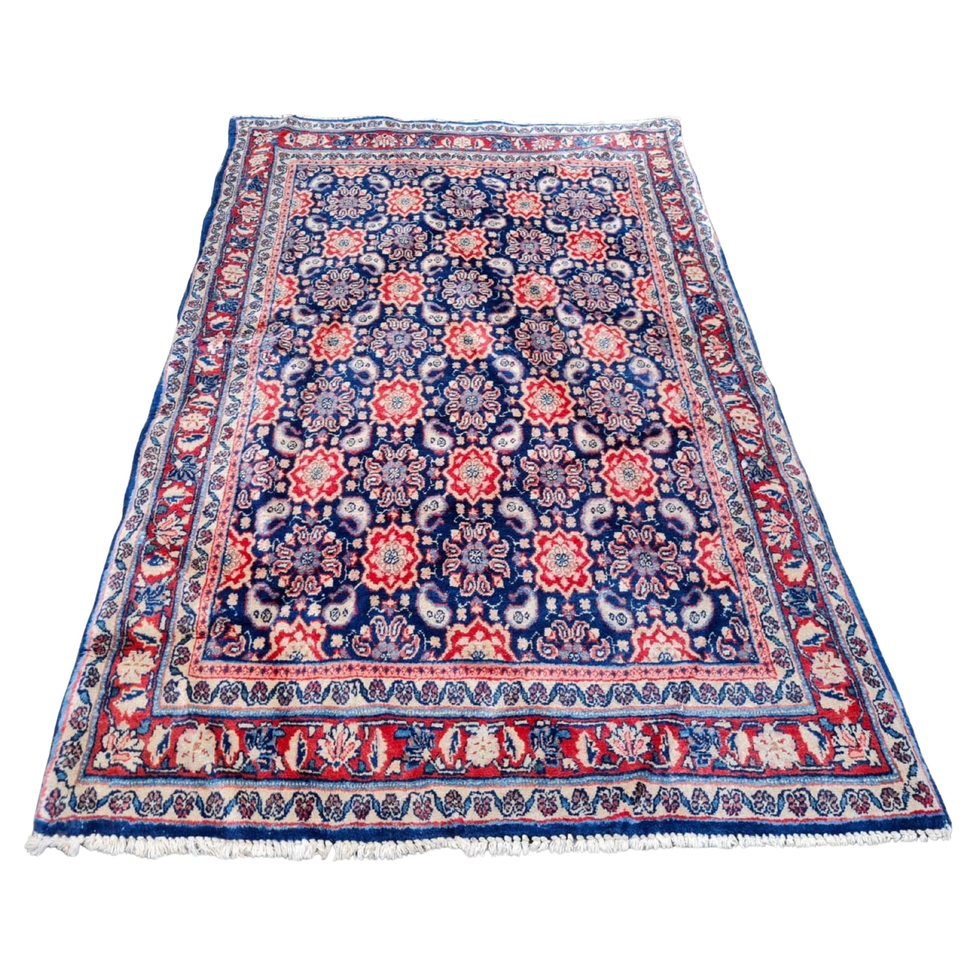Handmade Vintage Persian Tabriz Rug 3.3' x 5.1' 1960s - 2K56 For Sale