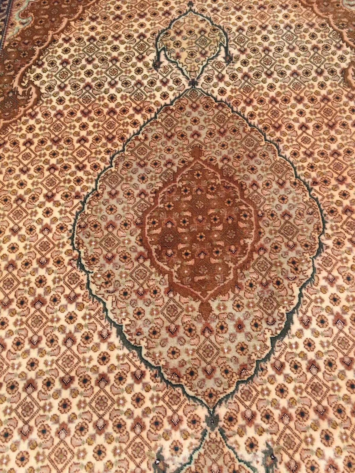 Français Tapis Persan Tabriz Vintage fait main 3.3' x 5.2' 1970s - 3K04 en vente