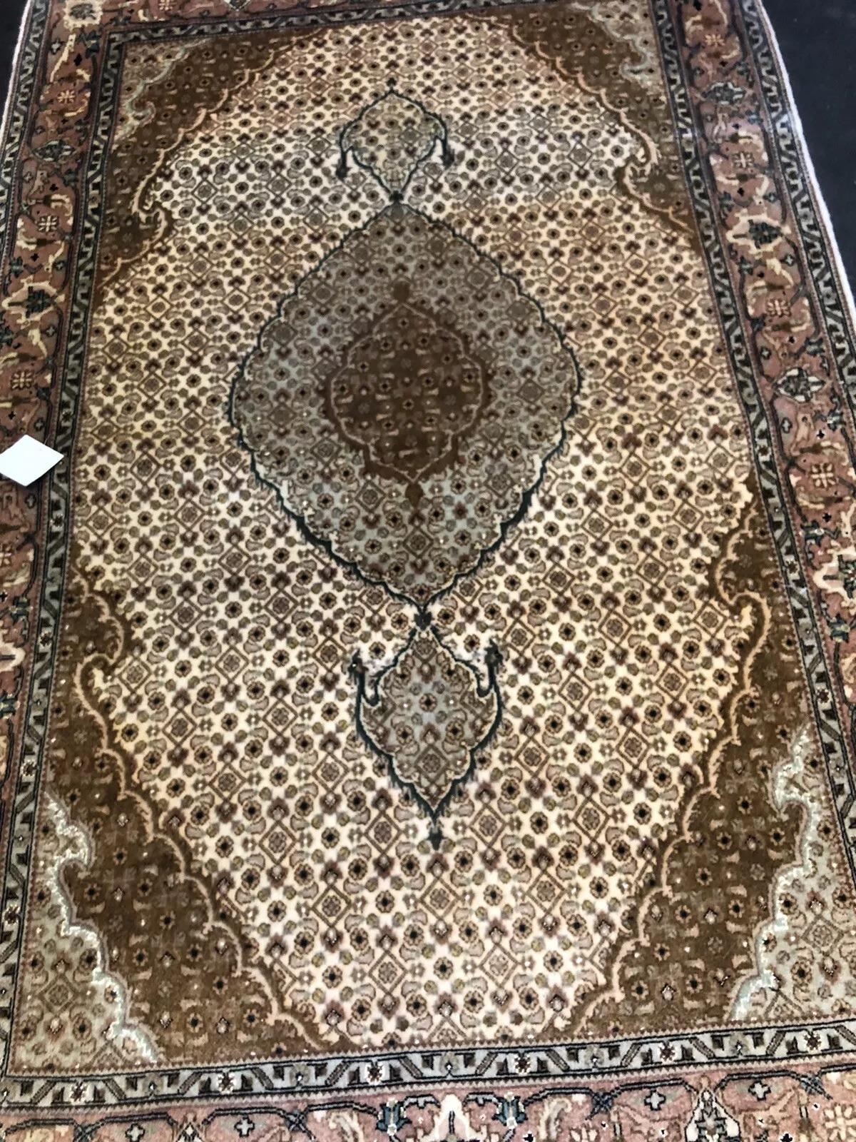 Tapis Persan Tabriz Vintage fait main 3.3' x 5.2' 1970s - 3K04 Bon état - En vente à Bordeaux, FR