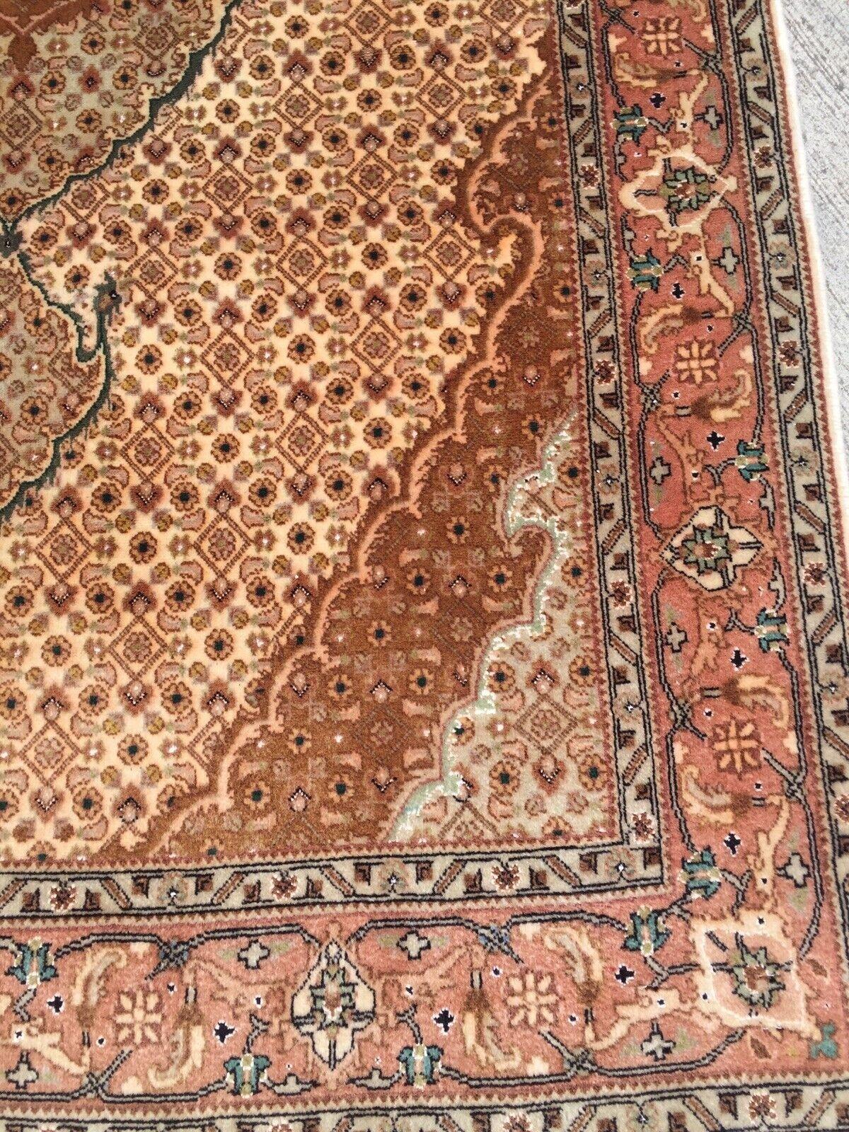 Laine Tapis Persan Tabriz Vintage fait main 3.3' x 5.2' 1970s - 3K04 en vente