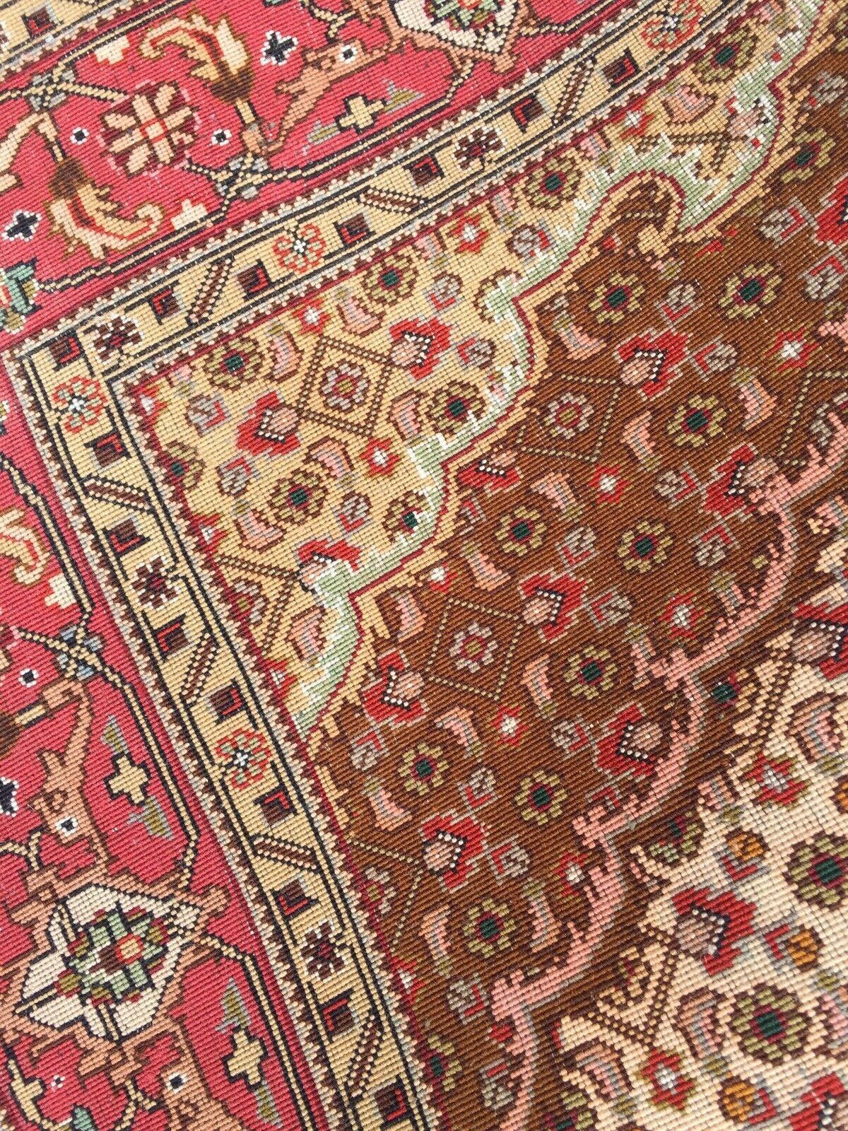 Tapis Persan Tabriz Vintage fait main 3.3' x 5.2' 1970s - 3K04 en vente 2