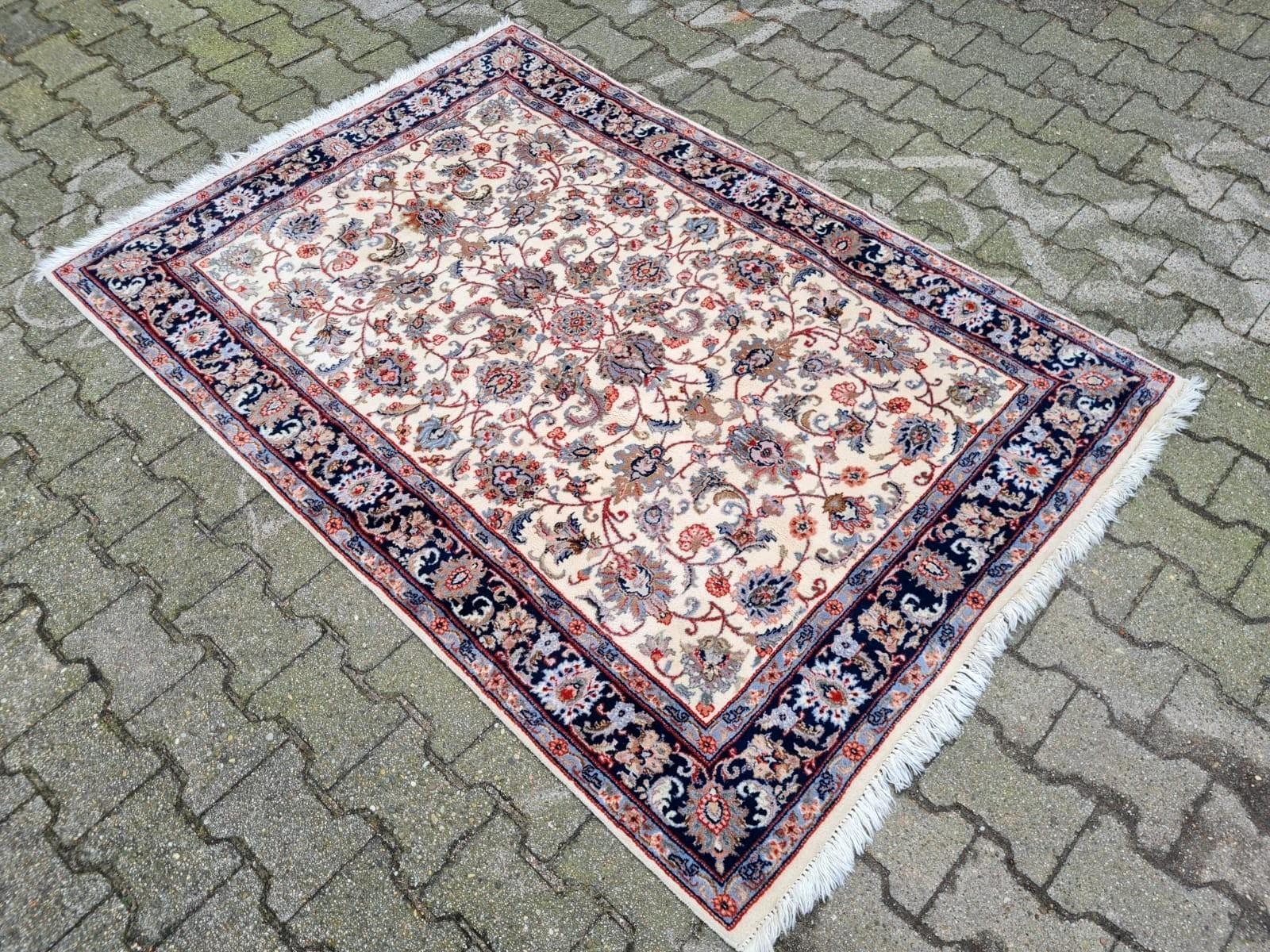 French Handmade Vintage Persian Tabriz Rug 4.2' x 5.9' 1970s - 2K53 For Sale