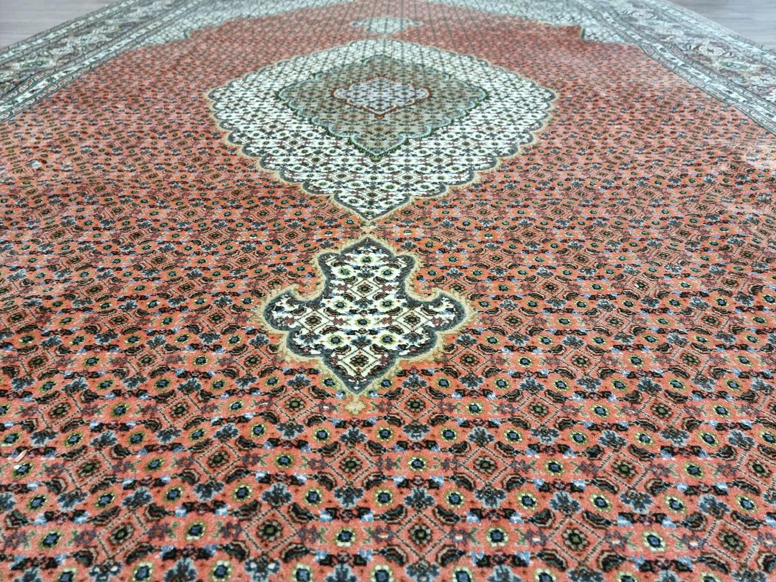 Tapis persan Tabriz vintage fait à la main 6.3' x 9,9' 1970 - 1D194 en vente 5