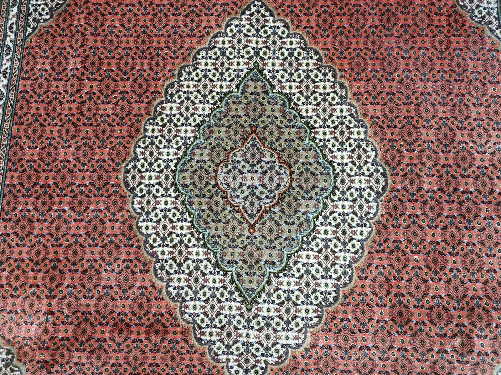 Tapis persan Tabriz vintage fait à la main 6.3' x 9,9' 1970 - 1D194 Bon état - En vente à Bordeaux, FR
