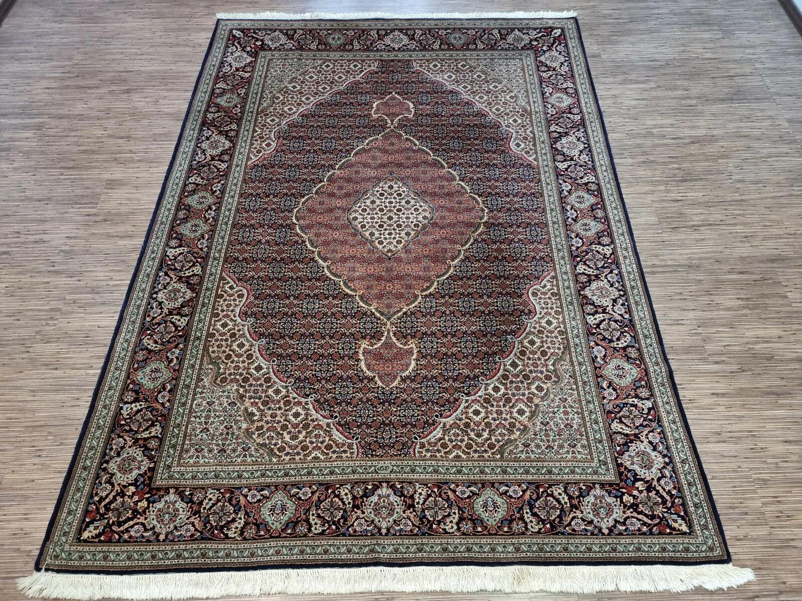 Tappeto Tabriz persiano vintage fatto a mano 6,7' x 9,2' anni '70 - 1D177 in vendita 4