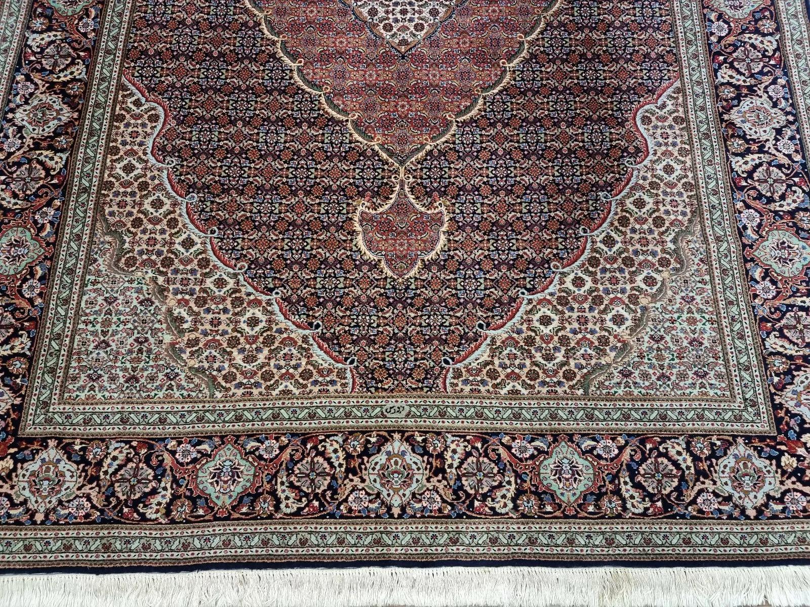 Annodato a mano Tappeto Tabriz persiano vintage fatto a mano 6,7' x 9,2' anni '70 - 1D177 in vendita