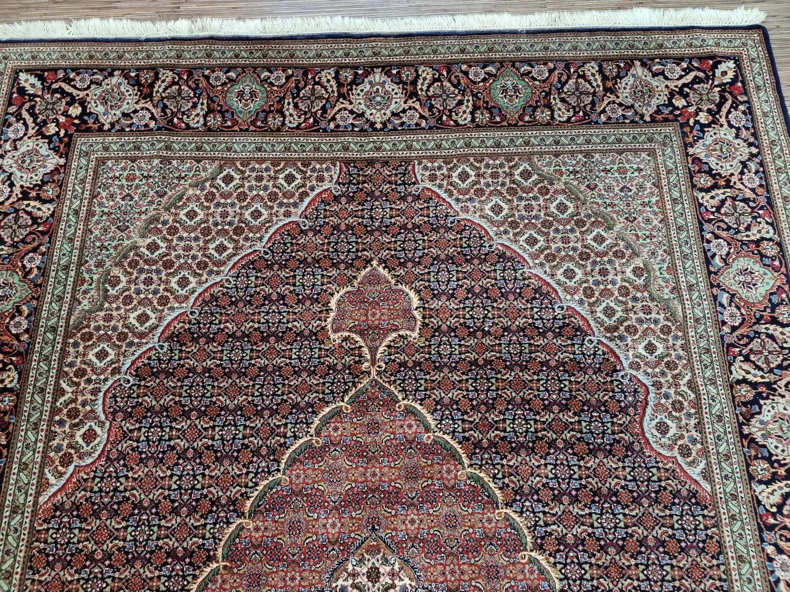 Lana Tappeto Tabriz persiano vintage fatto a mano 6,7' x 9,2' anni '70 - 1D177 in vendita