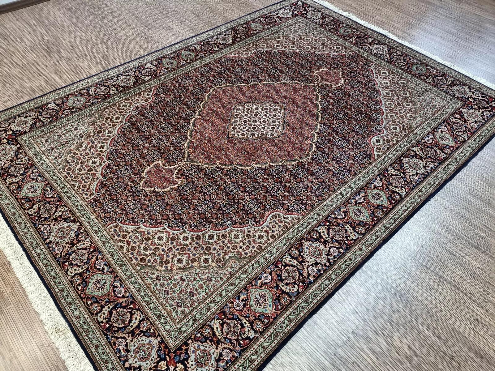 Tappeto Tabriz persiano vintage fatto a mano 6,7' x 9,2' anni '70 - 1D177 in vendita 1
