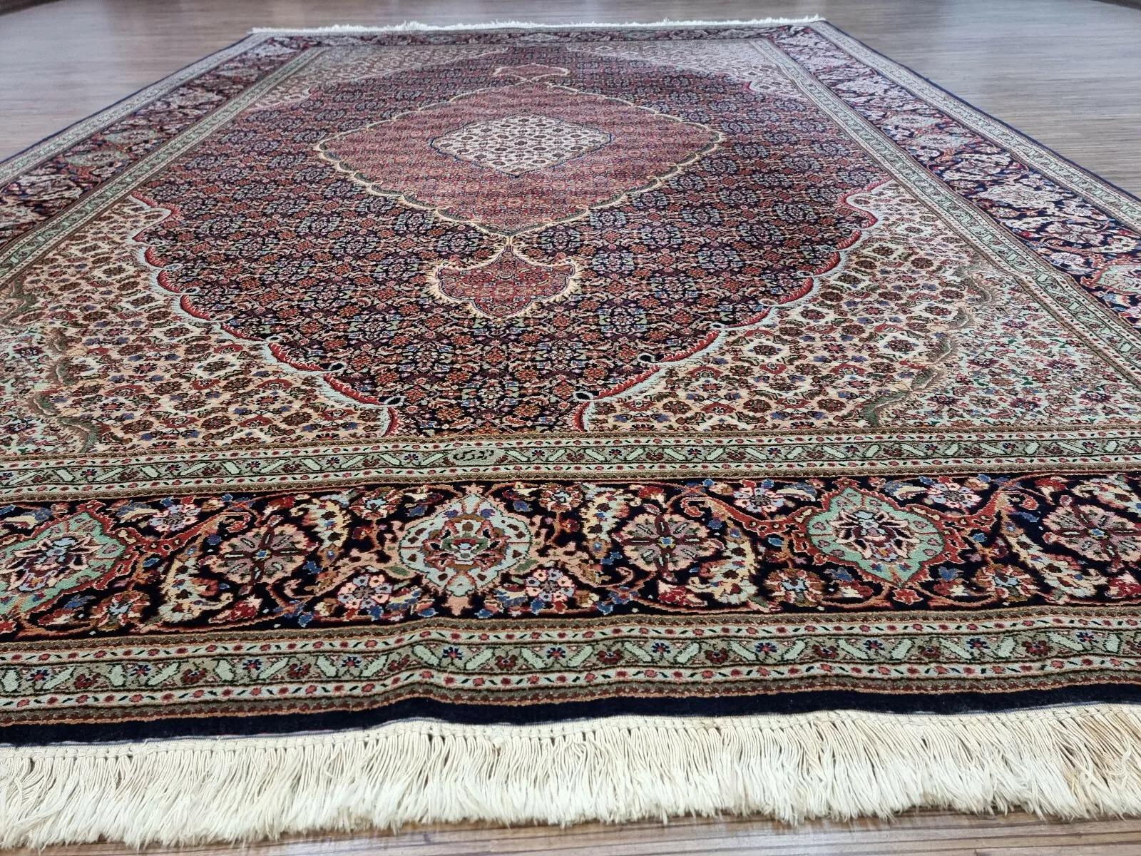 Tappeto Tabriz persiano vintage fatto a mano 6,7' x 9,2' anni '70 - 1D177 in vendita 2