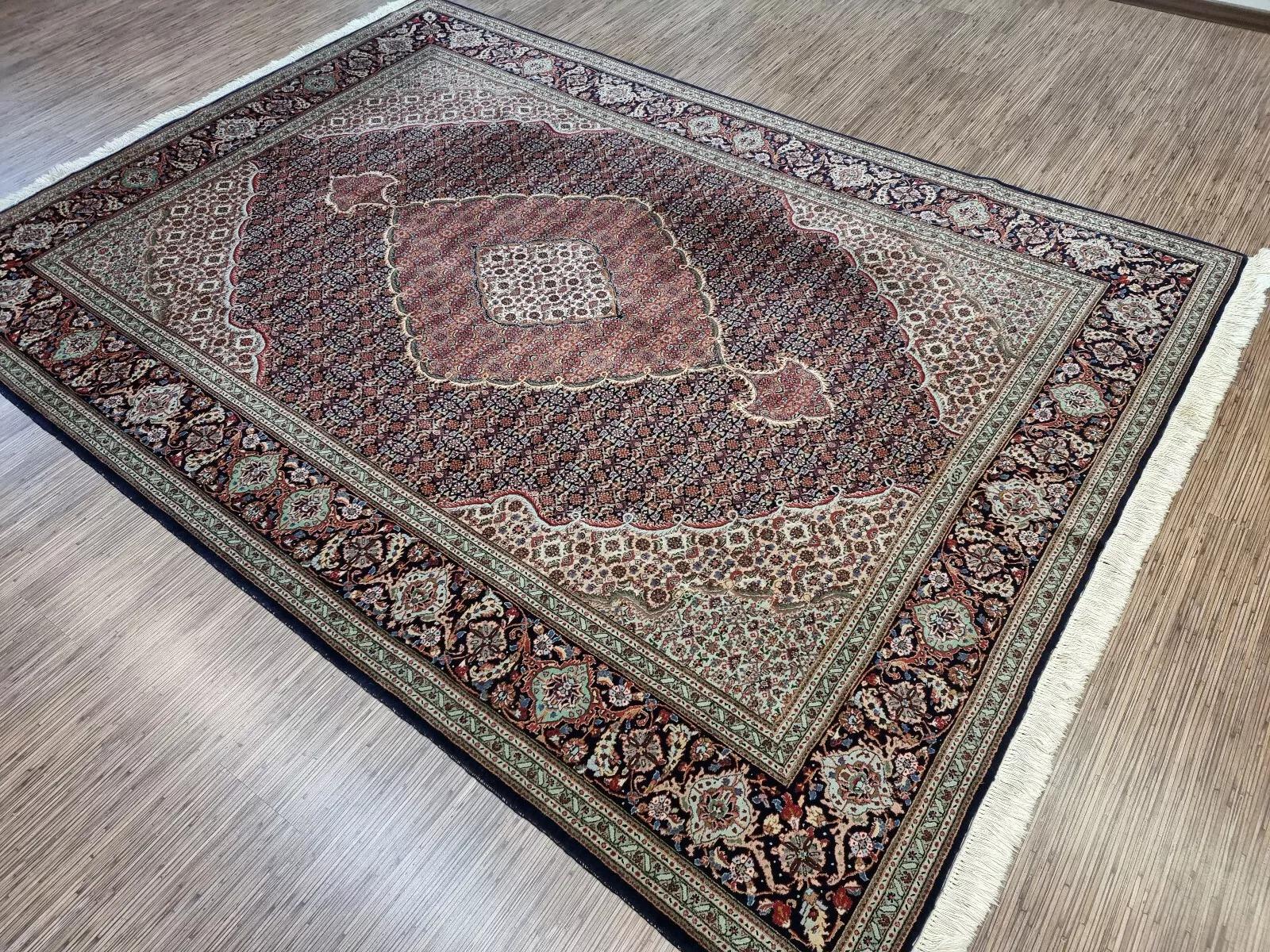 Tappeto Tabriz persiano vintage fatto a mano 6,7' x 9,2' anni '70 - 1D177 in vendita 3