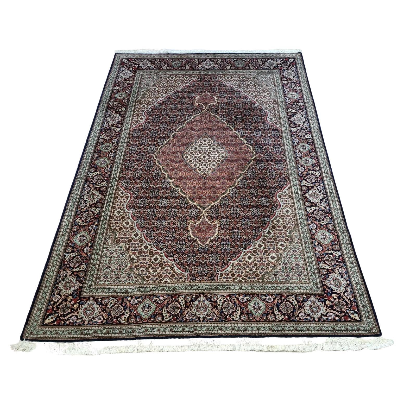 Tappeto Tabriz persiano vintage fatto a mano 6,7' x 9,2' anni '70 - 1D177