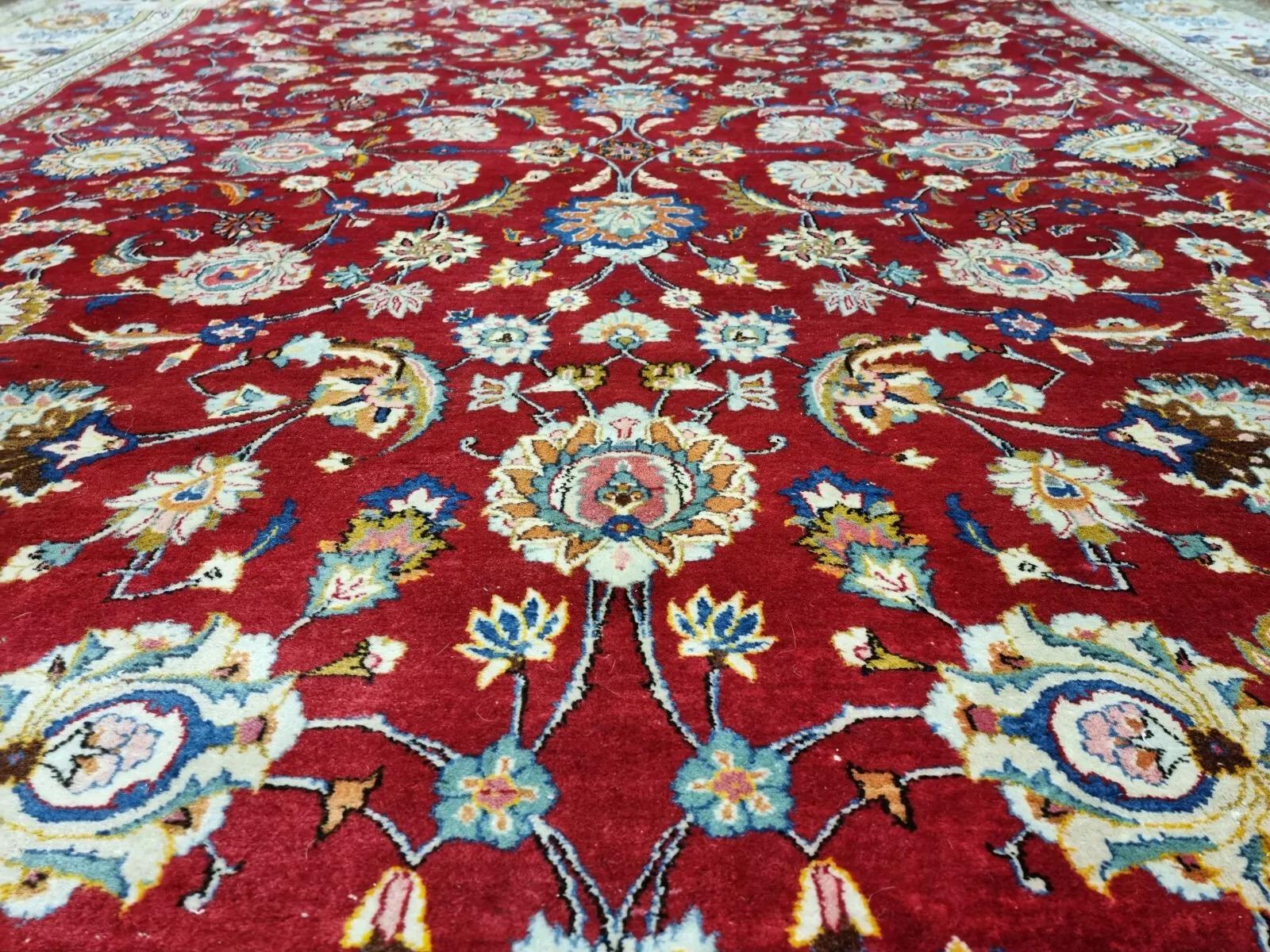 Tappeto Tabriz persiano vintage fatto a mano 9' x 12,5' anni '40 - 1D195 in vendita 5