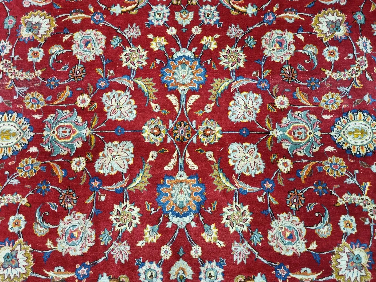 Tappeto Tabriz persiano vintage fatto a mano 9' x 12,5' anni '40 - 1D195 In condizioni buone in vendita a Bordeaux, FR