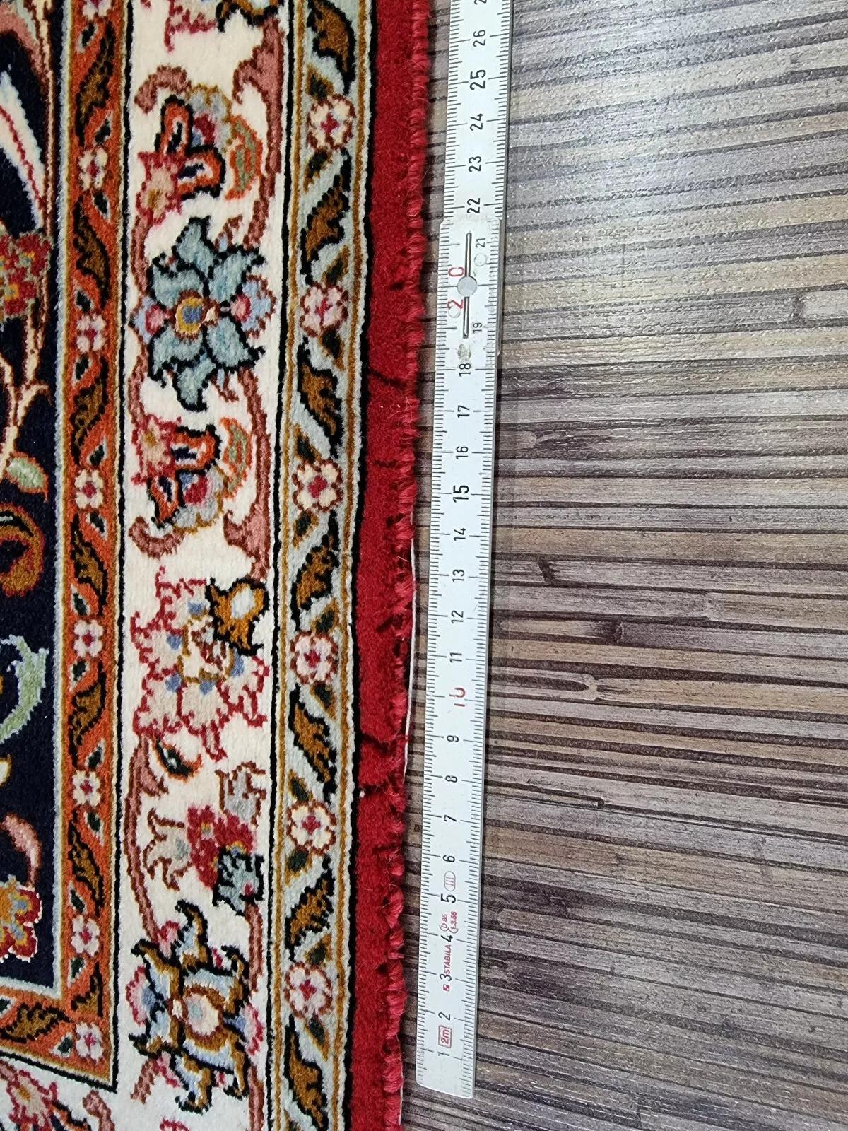 Tapis persan Tabriz vintage fait à la main avec soie 8,3' x 11,6' 1970 - 1D188 en vente 5