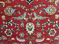 Handmade Vintage Persian Tabriz Rug With Silk 8.3' x 11.6' 1970s - 1D188