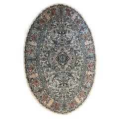 Handgefertigter persischer Täbris-Seidenteppich im Vintage-Stil 2,2' x 2,8', 1905er Jahre - 1N43