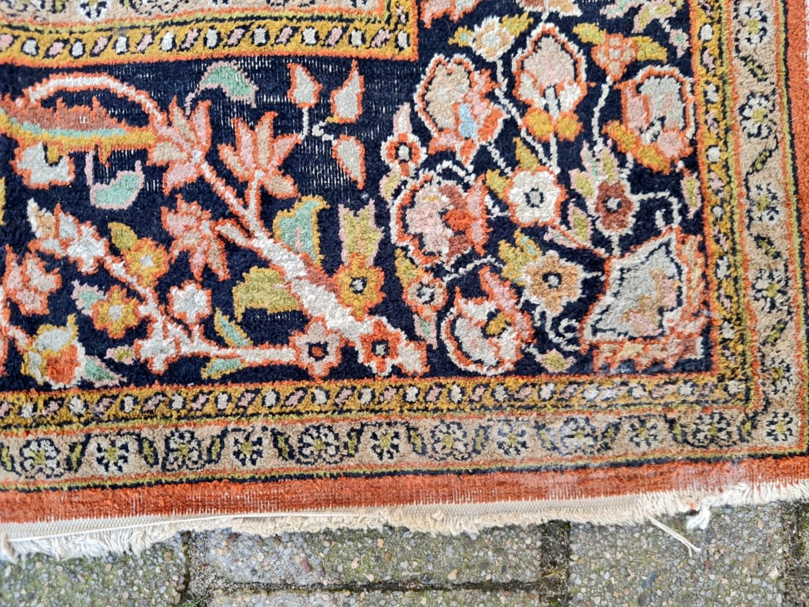 Handmade Vintage Persian Tabriz Silk Rug 4.9' x 7.1' 1960s - 2K54 For Sale 2