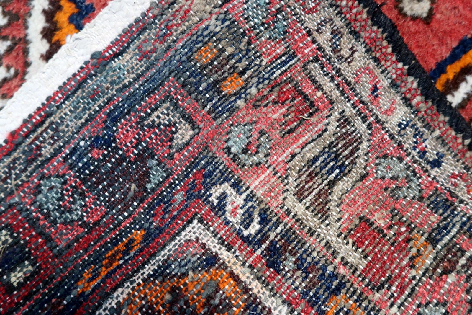 Handgefertigter persischerHamadan-Teppich im Vintage-Stil 3' x 6,4' (93cm x 196cm) 1970er Jahre -1C1068 im Angebot 7