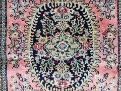 Handmade Vintage PersianQum Silk Rug 1.9' x 2.6' 1970s - 1D143