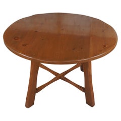 Handmade Vintage Pine American Country Farmhouse Round Dining Breakfast Table