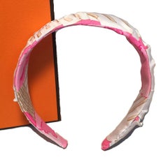 Handmade Vintage Pink Pivoines Silk Scarf Headband