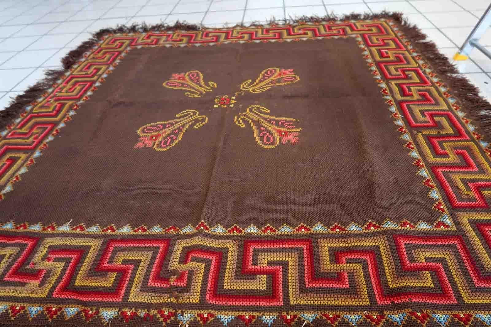 Handgefertigter portugiesischer Vintage-Wandteppich, 1960er Jahre, 1c937 (Portugiesisch) im Angebot