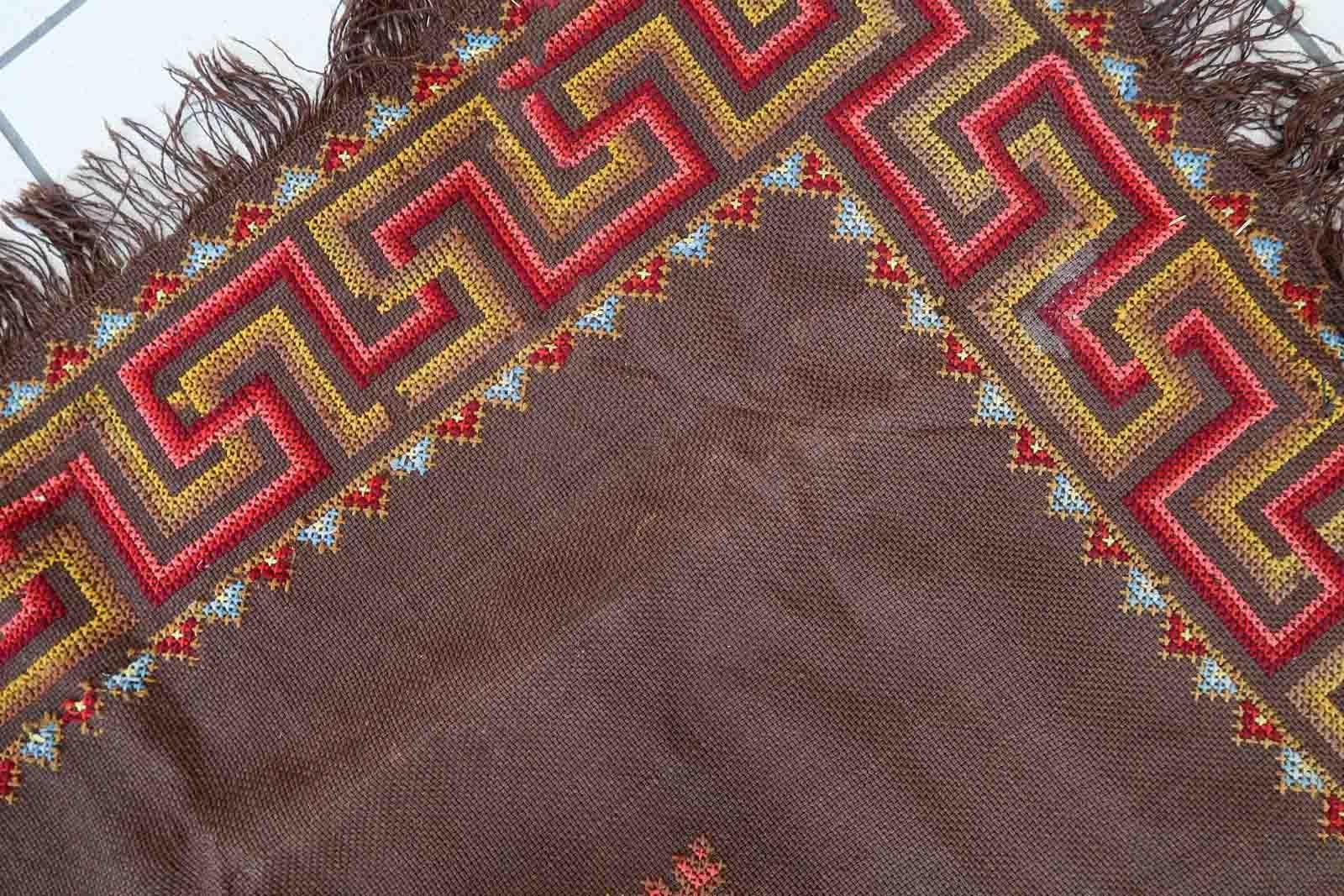 Handgefertigter portugiesischer Vintage-Wandteppich, 1960er Jahre, 1c937 (Mitte des 20. Jahrhunderts) im Angebot