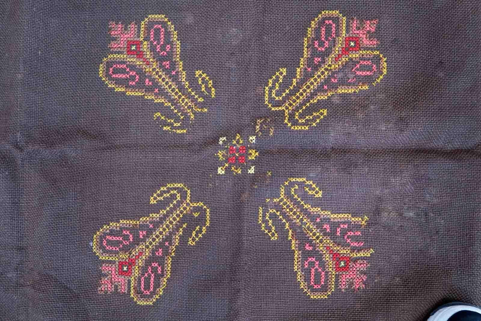 Handgefertigter portugiesischer Vintage-Wandteppich, 1960er Jahre, 1c937 im Angebot 2