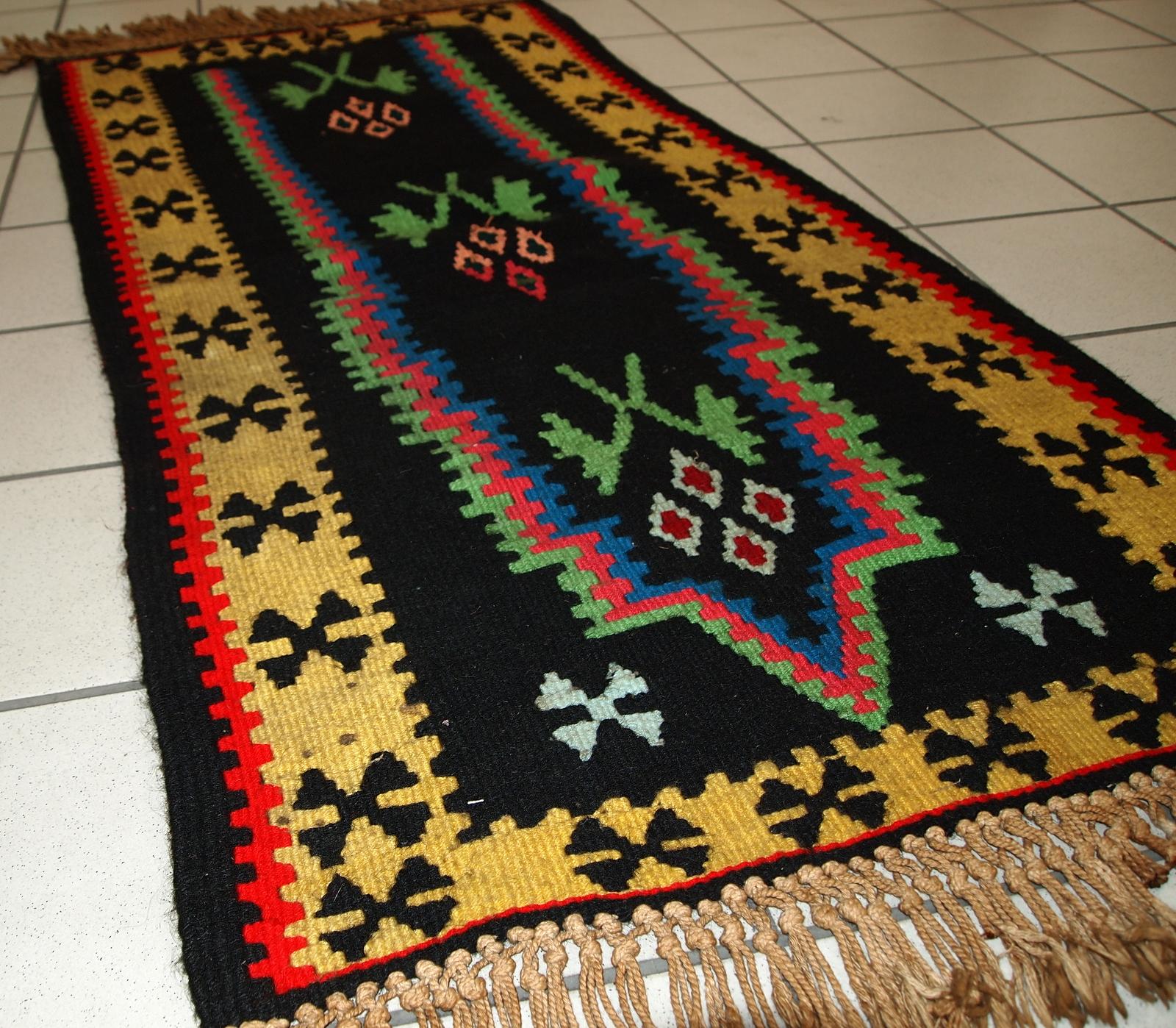 Hand-Knotted Handmade Vintage Prayer Turkish Anatolian Kilim, 1970s, 1C711 For Sale