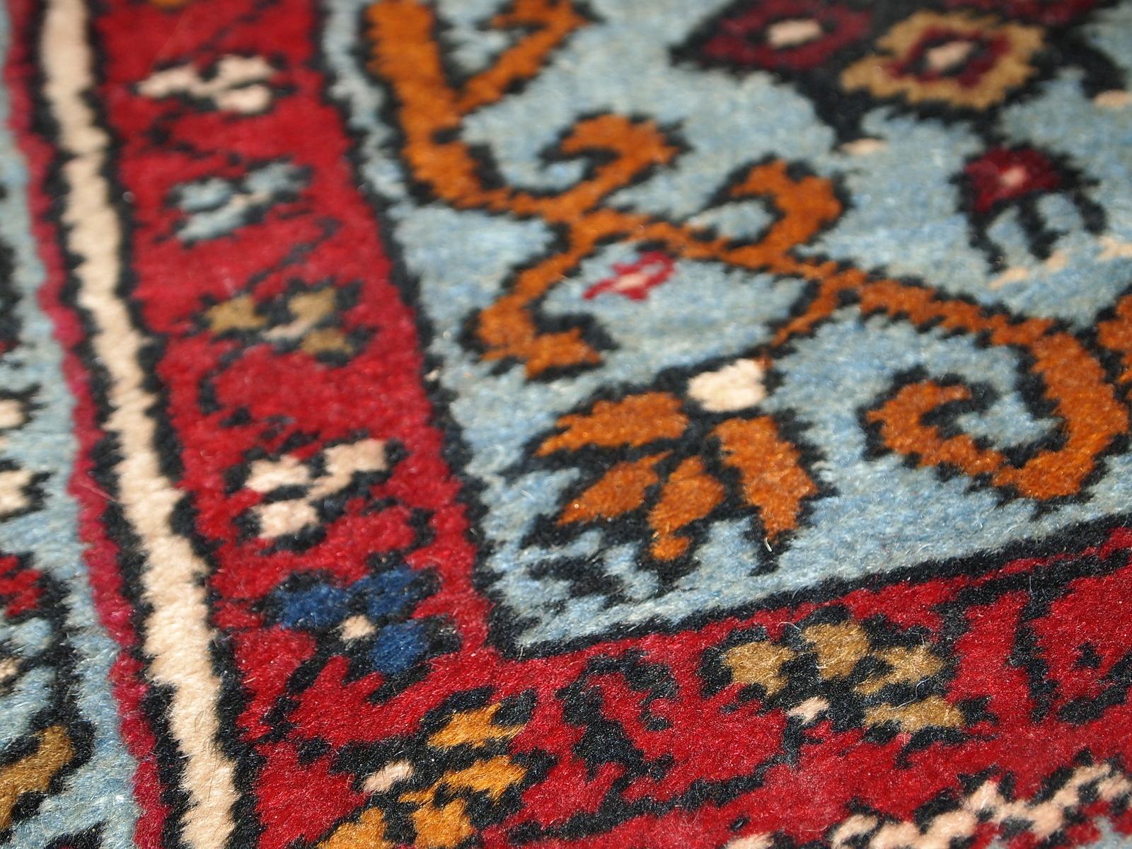 Handmade Vintage Prayer Turkish Konya Rug, 1950s, 1C528 In Good Condition In Bordeaux, FR