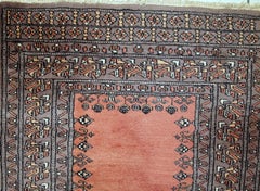 Handmade Vintage Prayer Uzbek Bukhara Runner, 1960s