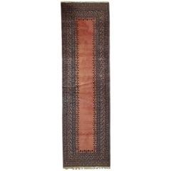 Handmade Vintage Prayer Uzbek Bukhara Runner, 1960s