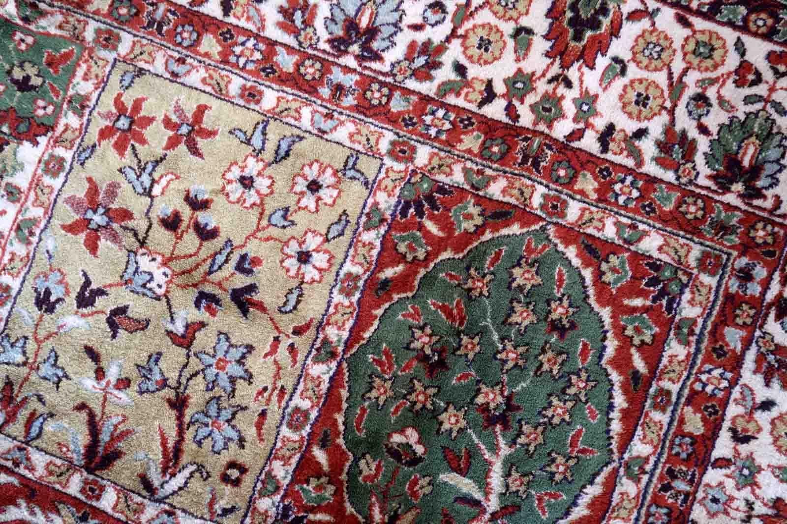 Wool Handmade Vintage Qum Style Rug, 1970s, 1c927 For Sale