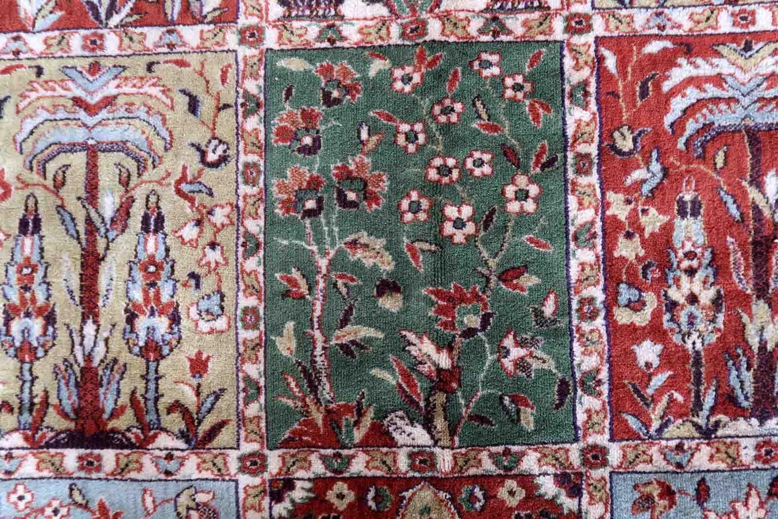 Handmade Vintage Qum Style Rug, 1970s, 1c927 For Sale 1