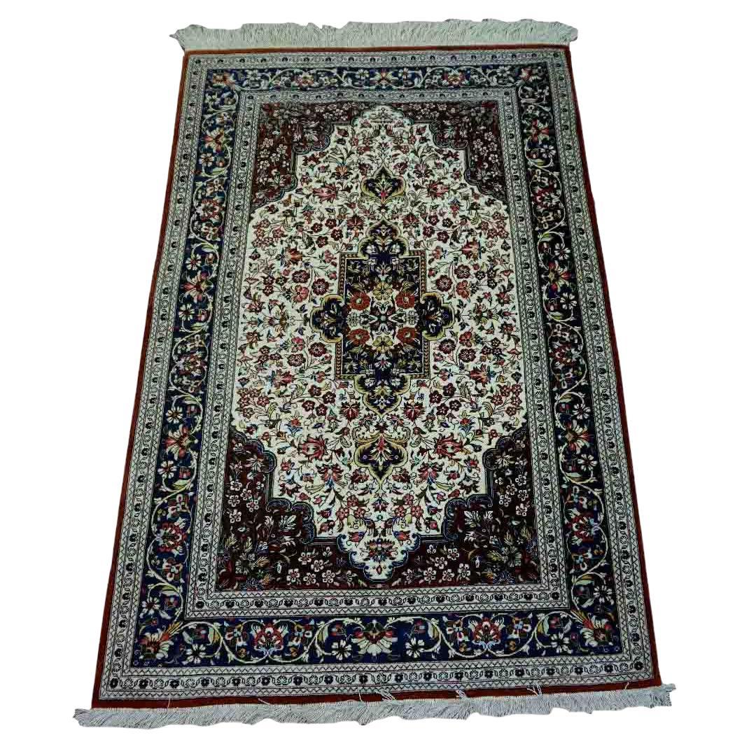 Handmade Vintage Qum Style Rug, 1970s, 1D17 For Sale